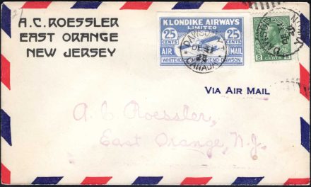Canada #CL45 31 Dec 1928 27c Roessler Yukon Flight Cover
