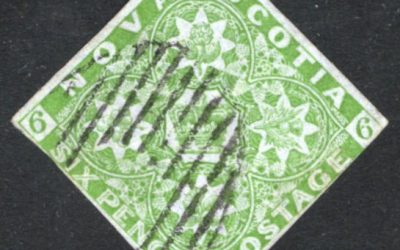 Nova Scotia #4 Fine Used 1851 6d Diamond, thin 2025-2026 Unitrade