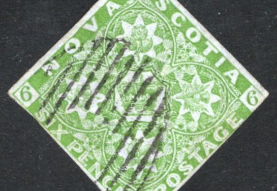 Nova Scotia #4 Fine Used 1851 6d Diamond, thin 2025-2026 Unitrade