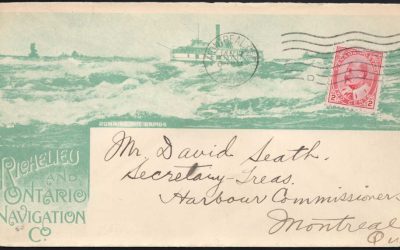 Canada Covers. Montreal 1908 Richelieu and Ontario Navigation Company. Illustrated advertising cover