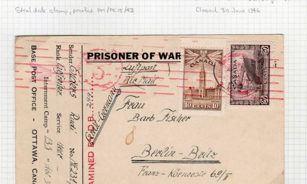 Canada. Alberta POW Prisoner of War Camp 1943. WWII Censor Postcard, sent from German POW to Berlin, Germany