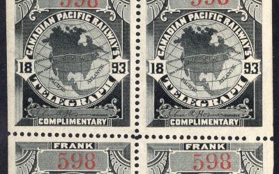 C.P.R. #TCP6 VF Mint NH 1893 Telegraph Frank Booklet Pane of Four