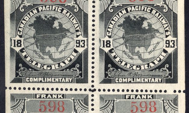 C.P.R. #TCP6 VF Mint NH 1893 Telegraph Frank Booklet Pane of Four
