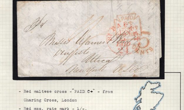 Great Britain. Trans-Atlantic Mail. London 1852 stampless folded cover / contents, sent to Utica, New York USA