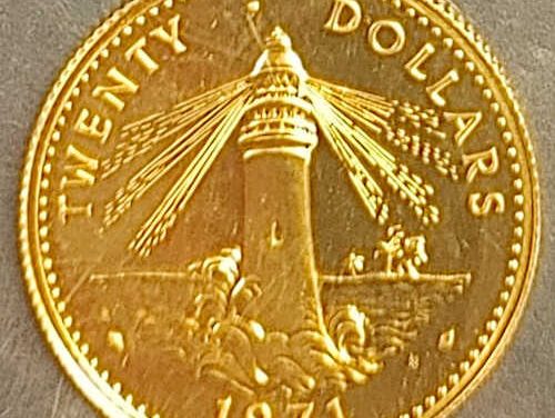 Bahamas BU 1971 Lighthouse Gold 20 Dollars .2355oz AGW