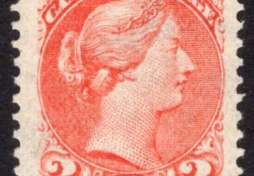 Canada #37 VF Mint 1873 3c Jumbo Small Queen, nibbed perf