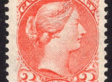 Canada #37 VF Mint 1873 3c Jumbo Small Queen, nibbed perf
