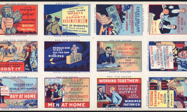 Canada Cinderella Stamps. Bulman Bros. 1914 WWI. Winnipeg Manitoba. Scarce all-different sheet of 12 stamps