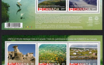 Canada #2844, 2857 VF Mint NH 2015 recalled Hoodoos and replacement Dinosaur Park S/S duo