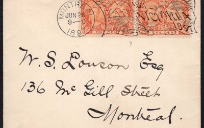 Canada Covers. Montreal 1897 “1837-1897” Queen Victoria Jubilee Flag cancel, on tidy locally sent cover