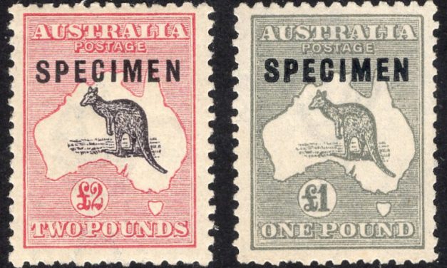 Australia #57S, 59S. F/VF Mint 1915/24 ‘Roo Specimen duo