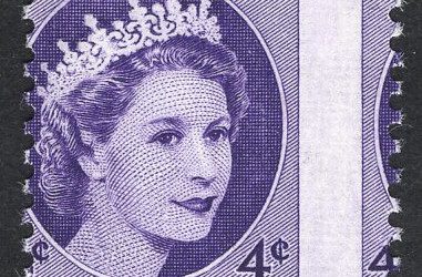 Canada #340 Never Hinged 1954 4c QEII Karsh Misperf