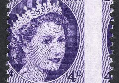 Canada #340 Never Hinged 1954 4c QEII Karsh Misperf