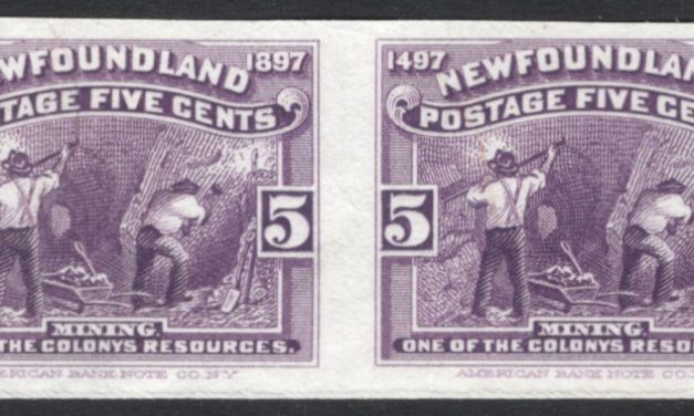 Newfoundland #65P VF 1897 5c Mining Plate Proof Pair