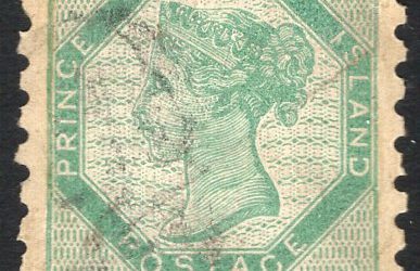 Prince Edward Island #3 VF used scarce perf 9 Queen Victoria 6d green