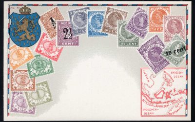 Netherlands Indies. Unu Zieher colour Stamp Postcard
