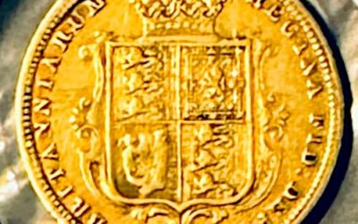 Great Britain / Colonial Canada VF 1885 Queen Victoria Shield Type, GOLD half-sovereign