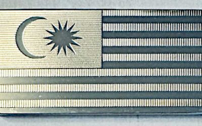 Malaysia. UNC “Flag” 39gram / 600 grain, Sterling Silver Ingot