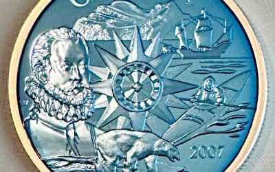 Canada. Proof 2007 Blue Plasma Coated Silver, International Polar Year $20.00 (2647 of 3005 minted). 0.8262oz ASW
