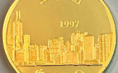 Hong Kong. Proof 1997 Handover $1000 Gold, serial #34715 of 97,000, with card. 0.4708oz AGW.