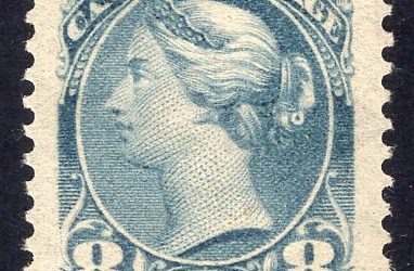 Canada #44a VF mint 8c blue grey, 1893 printing Small Queen. A striking stamp.