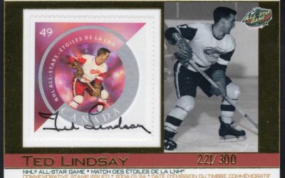 Ted Lindsay. Autographed 2004 49c Canada Post Stamp Card #221/300