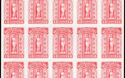 British Columbia #BCL65 VF Mint NH upper right 1981 $15 Law Sheet #00366