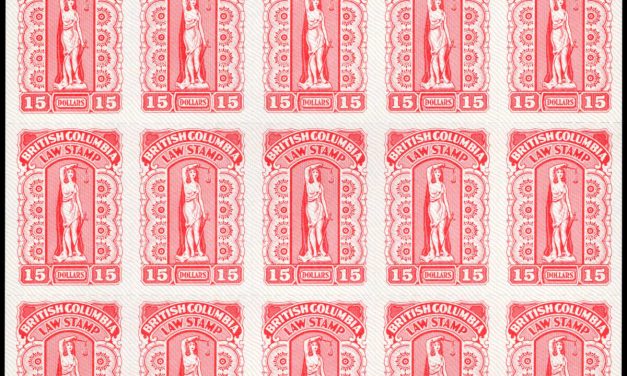 British Columbia #BCL65 VF Mint NH upper right 1981 $15 Law Sheet #00366