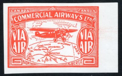 Canada #CL47Pii VF right margin 1929 Commercial Airways Proof