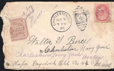Canada. British Columbia. Bonanza Siding BC 1903 split ring cancel on cover to USA, USA Post Office Officially Sealed stamp. QV stamp likely replaced, but a scarce Kootenay town postmark.