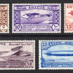 Egypt #172-176 F/VF Mint HR 1933 Aviation Set