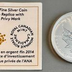 Canada BU 2014 .9999 Fine A.N.A. Privy Mark Ounce Silver $5 Maple Leaf #2526/7452
