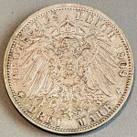 Baden KM #280 XF 1909G Friedrich II Silver 3 Mark .4792oz ASW