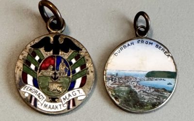 South Africa enamelled Silver Charm duo