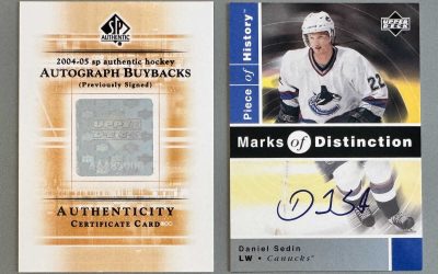 Daniel Sedin autographed 2004/2005 SP Authentic Canucks Hockey Card