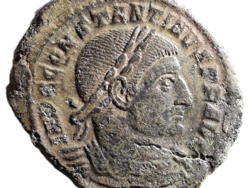 Constantine I The Great AD 307-337 4.2gm AE Follis Struck at Ostia in AD312-313