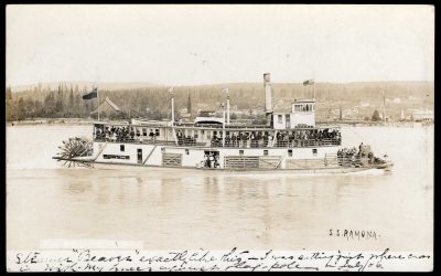 British Columbia. SS Ramona. Circa 1905 view of the Sternwheeler / Steamer Ramona on the Fraser River near New Westminster.