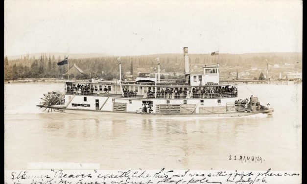 British Columbia. SS Ramona. Circa 1905 view of the Sternwheeler / Steamer Ramona on the Fraser River near New Westminster.