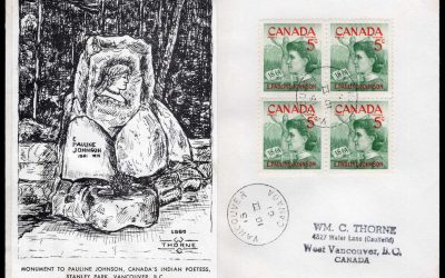 Canada FDC. 1961 Pauline Johnson. WC Thorne, paste-on cachet cover. Vancouver BC.