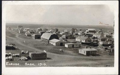 Canada Postcards. Elrose, Saskatchewan 1919 Town View. Real Photo Postcard