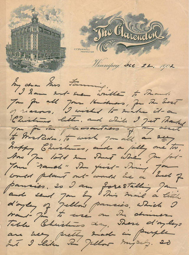 Page 1 of Pauline Johnson letter