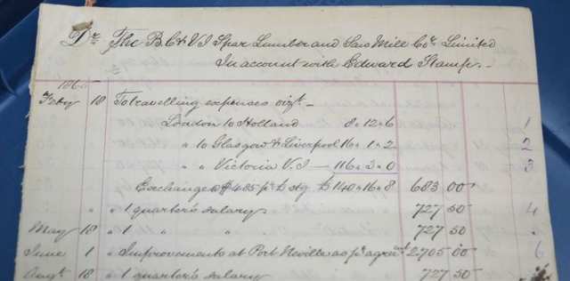 Top part of Stamp's Ledger