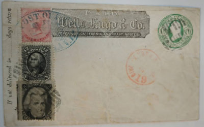 Victoria Vancouver Island mixed franked Wells Fargo pasteup cover to the U.K.