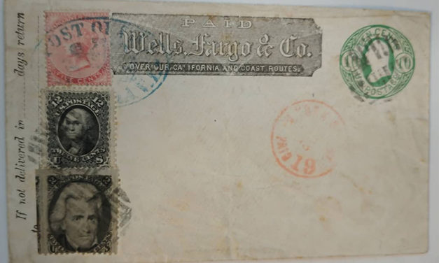 Victoria Vancouver Island mixed franked Wells Fargo pasteup cover to the U.K.