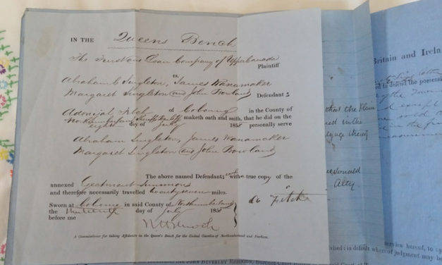 John A. Macdonald signed 1858 3-part Ejectment Summons