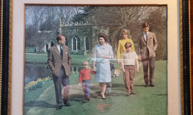Queen Elizabeth II & Prince Philip signed 1968 family card