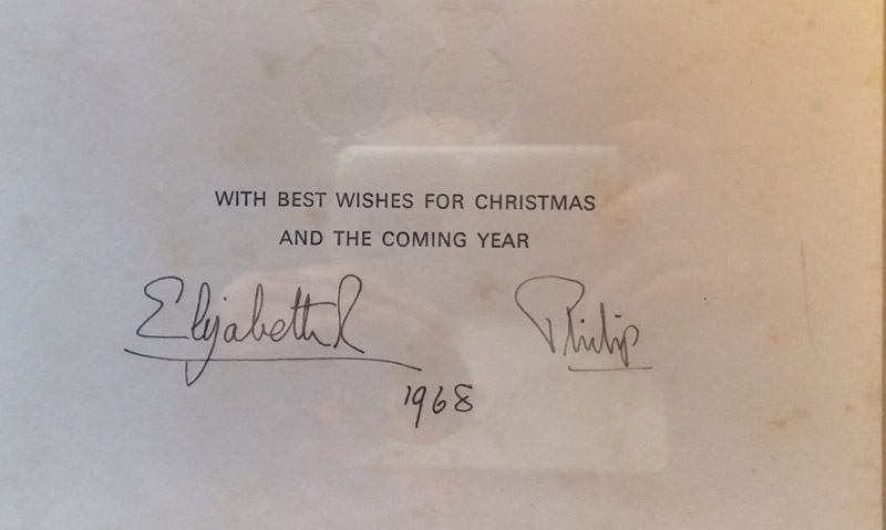 Signed Elizabeth R Philip 1968