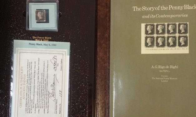 Great Britain Used Penny Black in souvenir folder with handbook