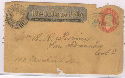 Customs Vancouver’s Island Seal 1858 Wells Fargo Cover to SFR