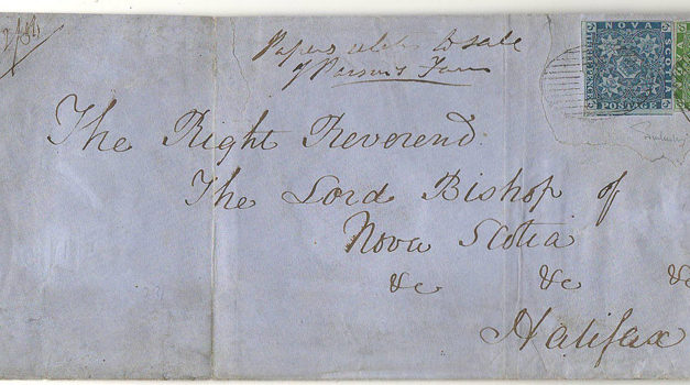 Nova Scotia #2, 4 1856 9d Double Weight Cover to Bishop, repaired